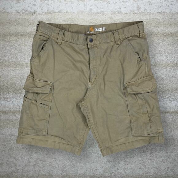 Vintage Carhartt Cargo Shorts Tan Canvas Relaxed Fit Dungarees Work Wear 90s - Picture 2 of 7